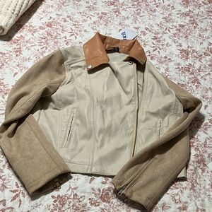 Two-Tone Beige and Tan Women's Blazer